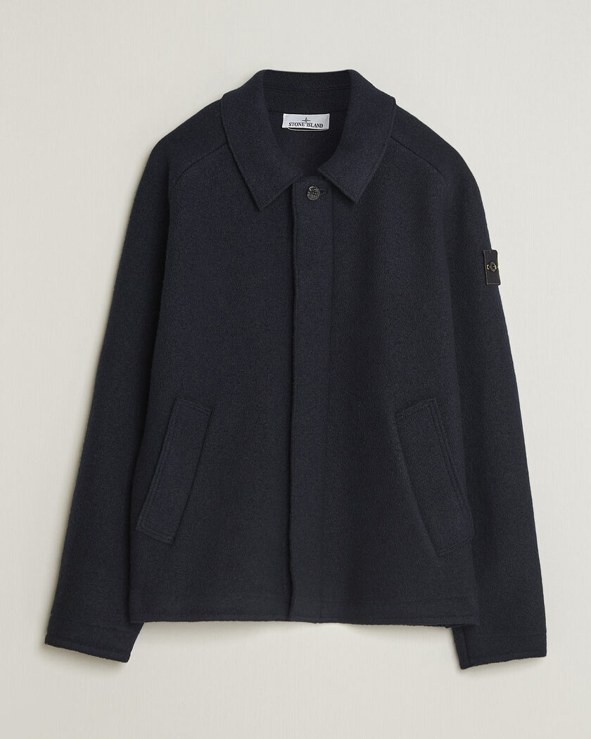 Stone Island Felted Wool Cardigan Navy Blue – Sininen