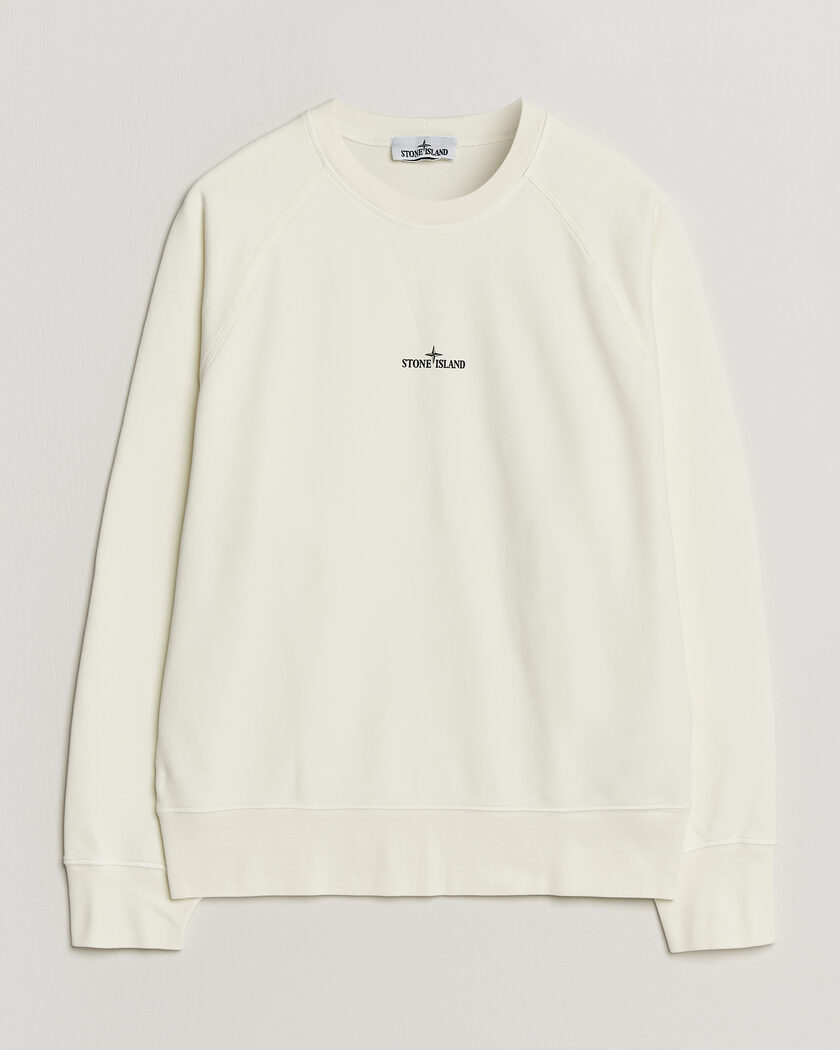 Stone Island Garment Dyed Fleece Desert Print Sweatshirt Ivory – Valkoinen