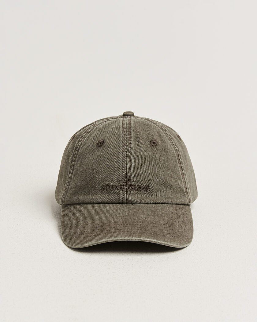 Stone Island Brushed Cotton Gabardine Cap Military Green – Vihreä