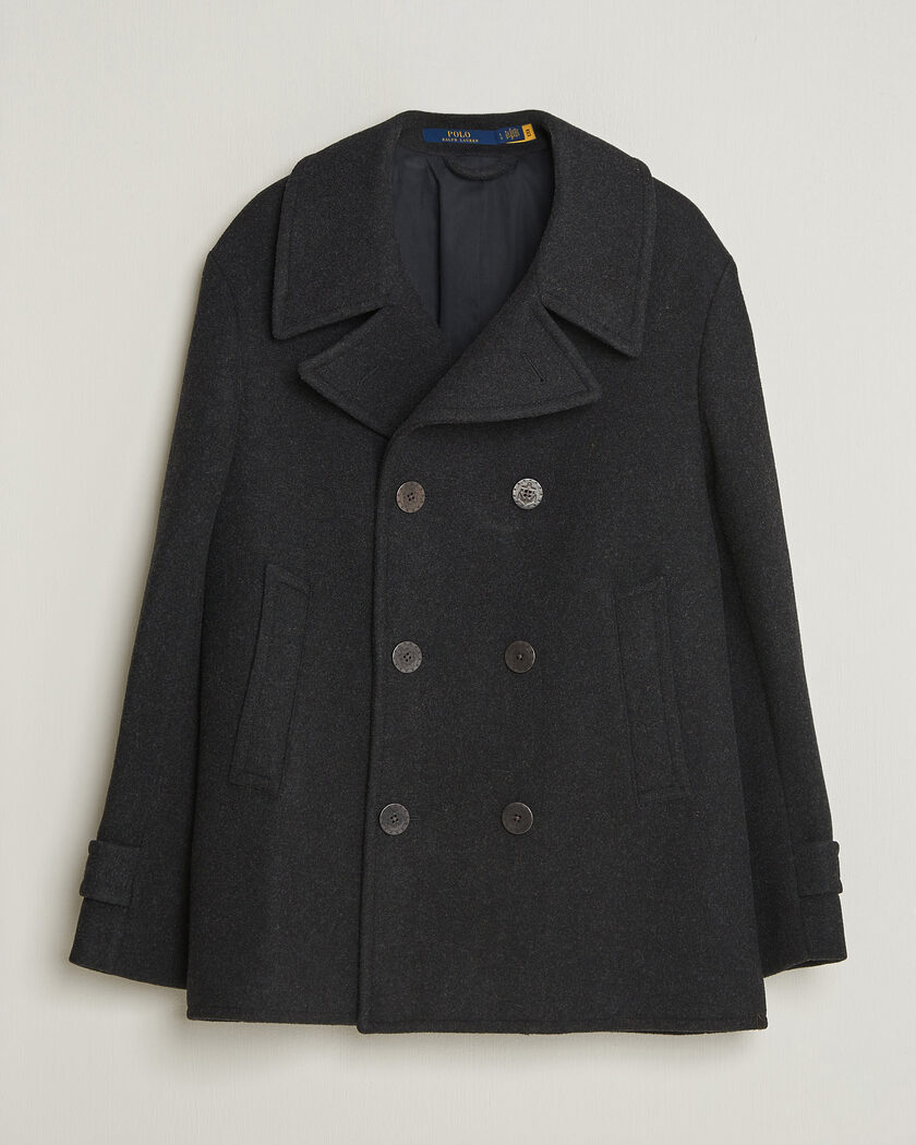 Polo Ralph Lauren Lightweight Melton Peacoat Charcoal – Harmaa