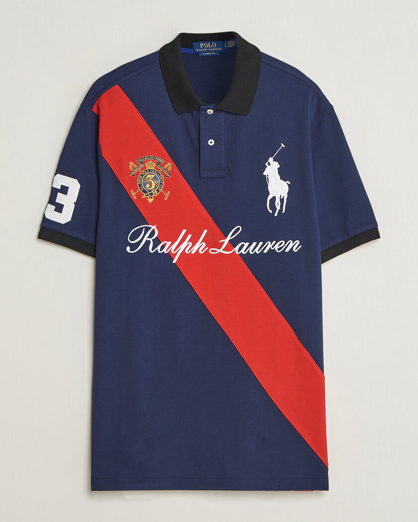 Polo Ralph Lauren Classic Fit Diagonal Stripe Polo Newport Navy – Sininen