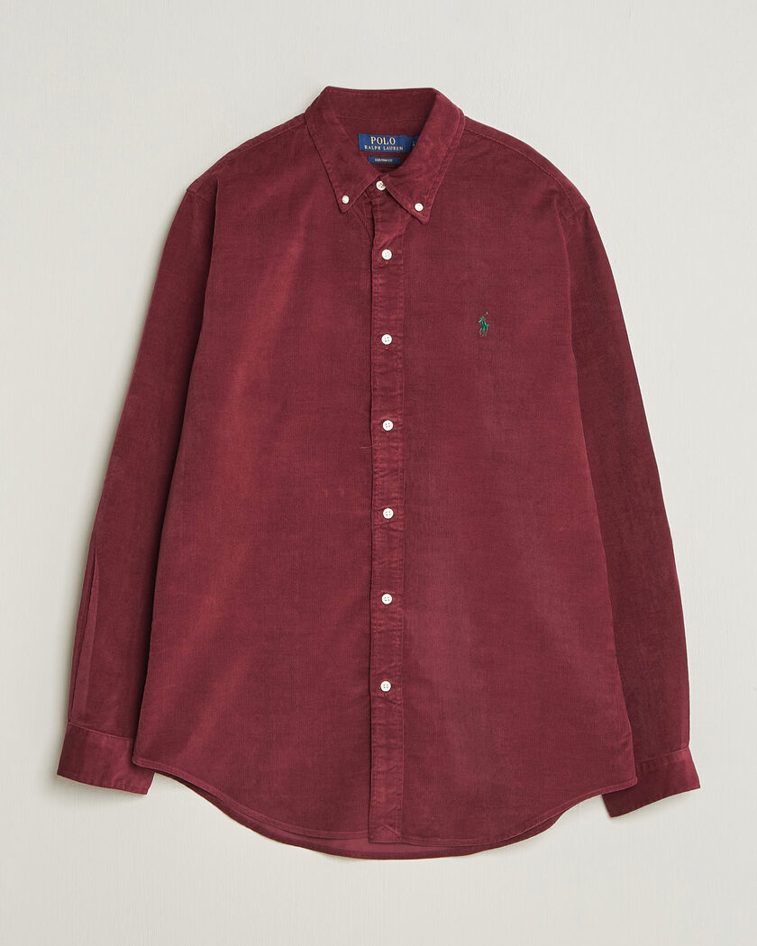 Polo Ralph Lauren Custom Fit BD Corduroy Shirt Classic Wine – Punainen