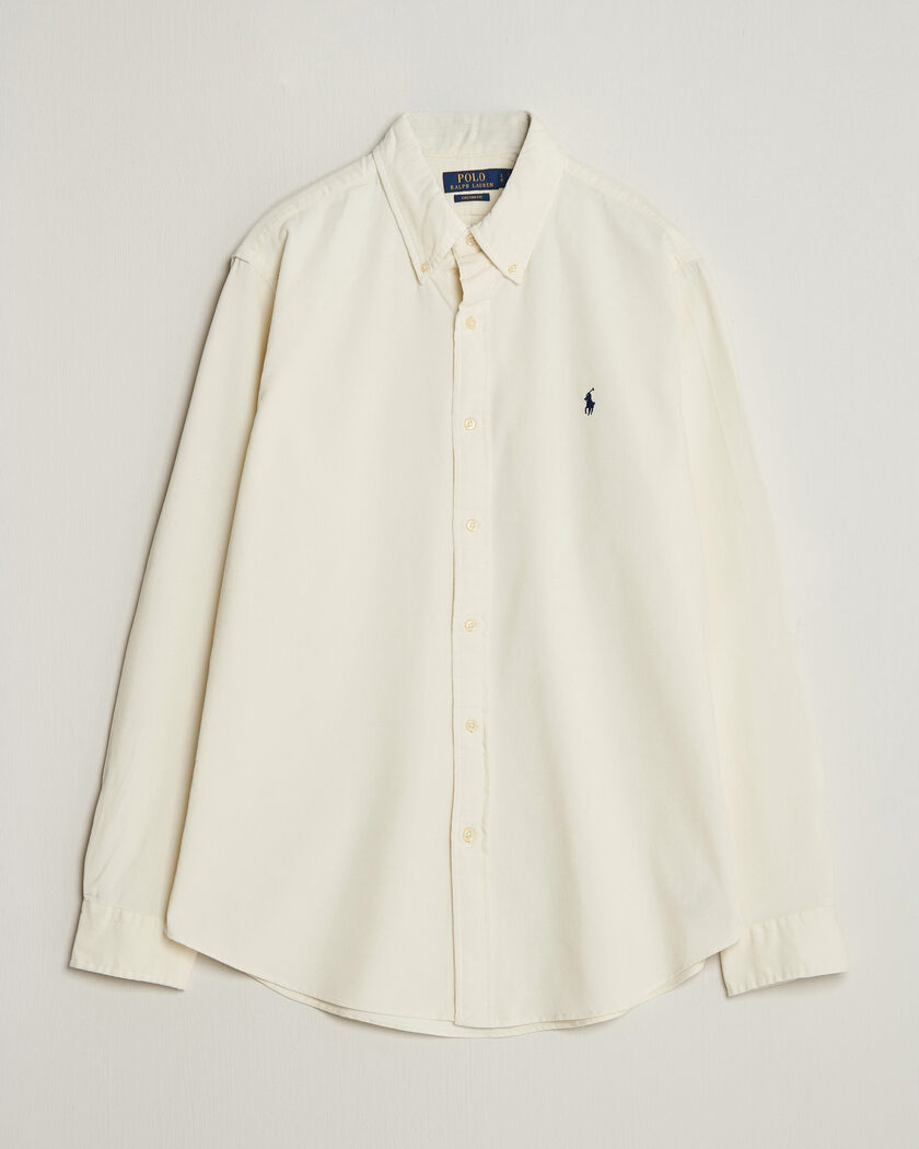 Polo Ralph Lauren Custom Fit BD Corduroy Shirt Clubhouse Cream – Valkoinen