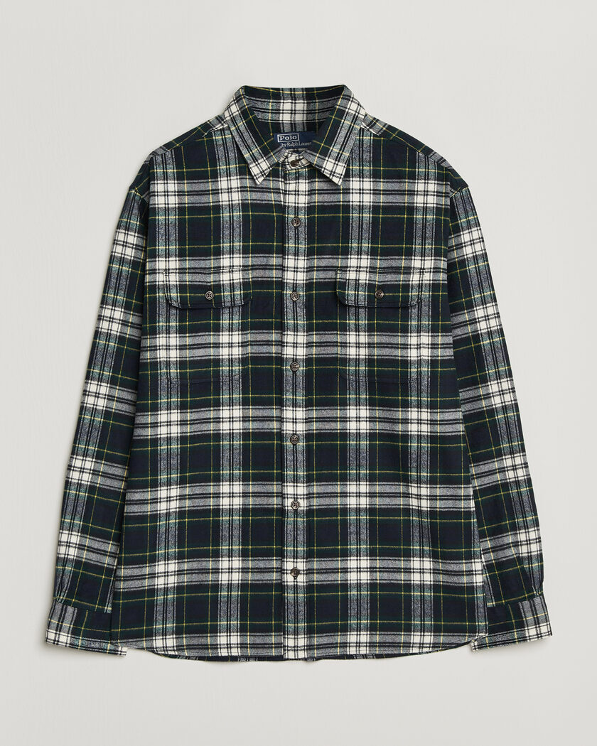 Polo Ralph Lauren Classic Fit Shaggy Flannel Shirt Navy Green – Monivärinen