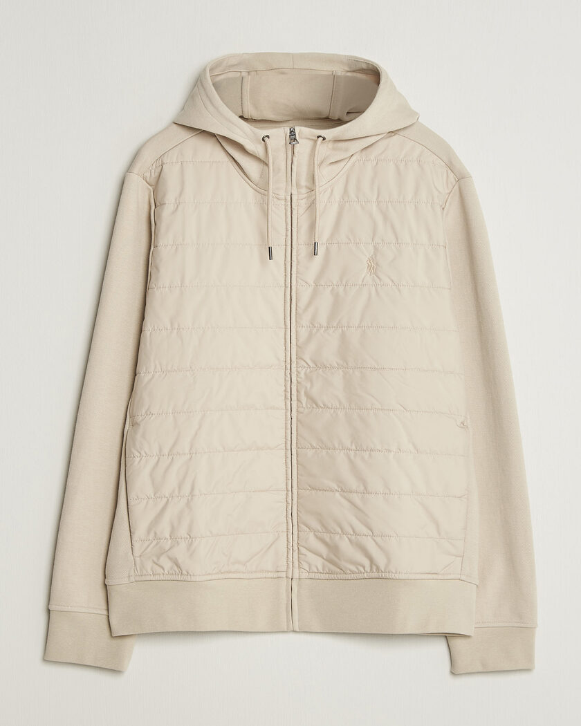 Polo Ralph Lauren Double Knitted Jaquard Full Zip Hoodie Stoneware Grey – Beige