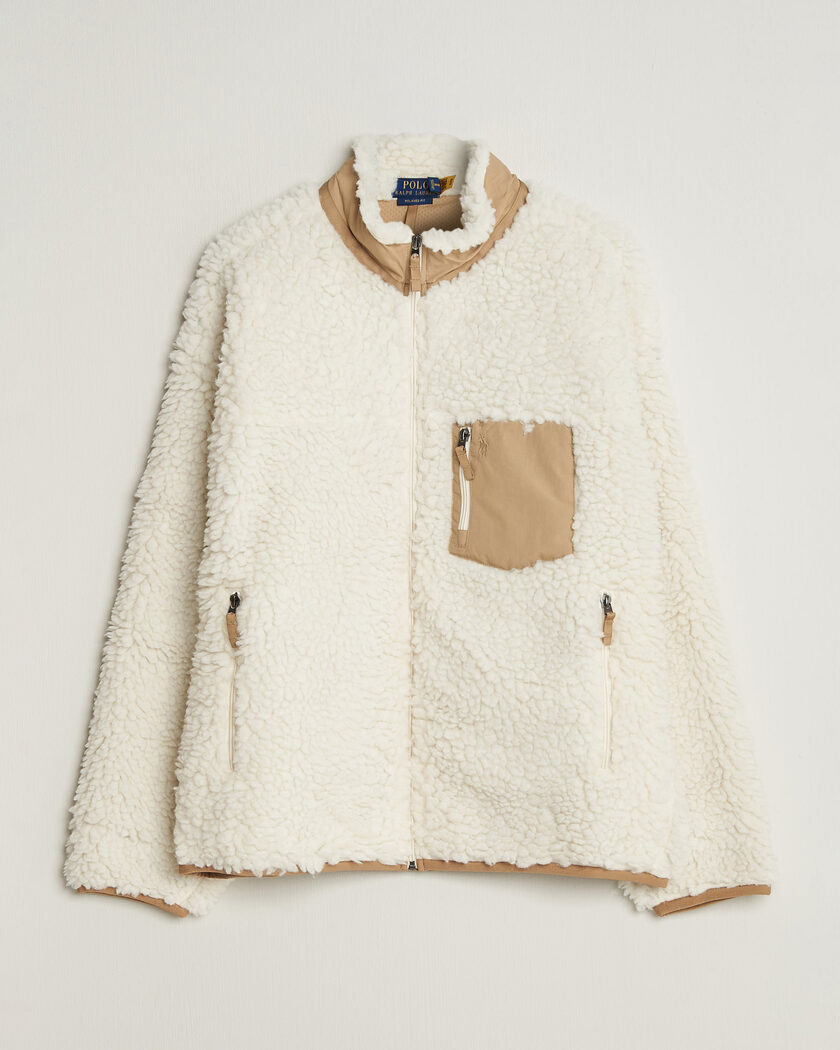Polo Ralph Lauren Shaggy Hi Pile Full Zip Clubhouse Cream – Beige
