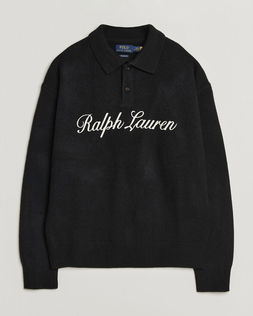 Polo Ralph Lauren Wool/Alpaca Rugby Sweater Polo Black – Musta