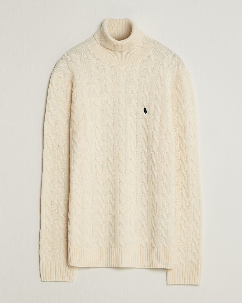 Polo Ralph Lauren Wool/Cashmere Rollneck Andover Cream – Valkoinen