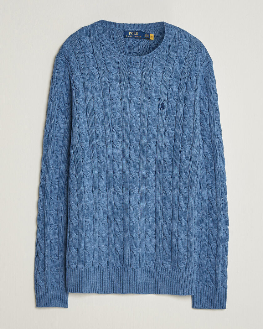 Polo Ralph Lauren Cotton Cable Pullover  Blue Borage Heather – Sininen