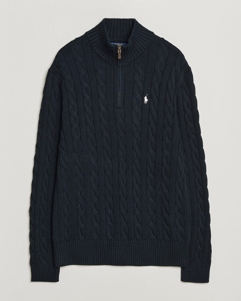  Polo Ralph Lauren Cotton Cable Half Zip Hunter Navy – Sininen