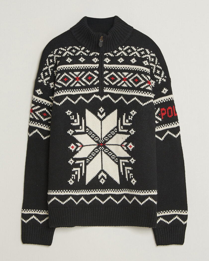 Polo Ralph Lauren Wool Cotton Blend Sweater Black Combo – Musta