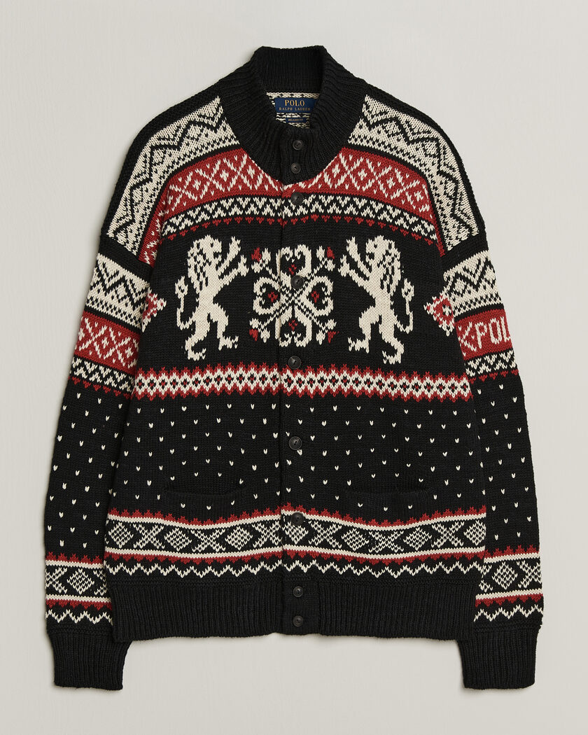 Polo Ralph Lauren Cotton/Cashmere Cardigan Black Combo – Musta