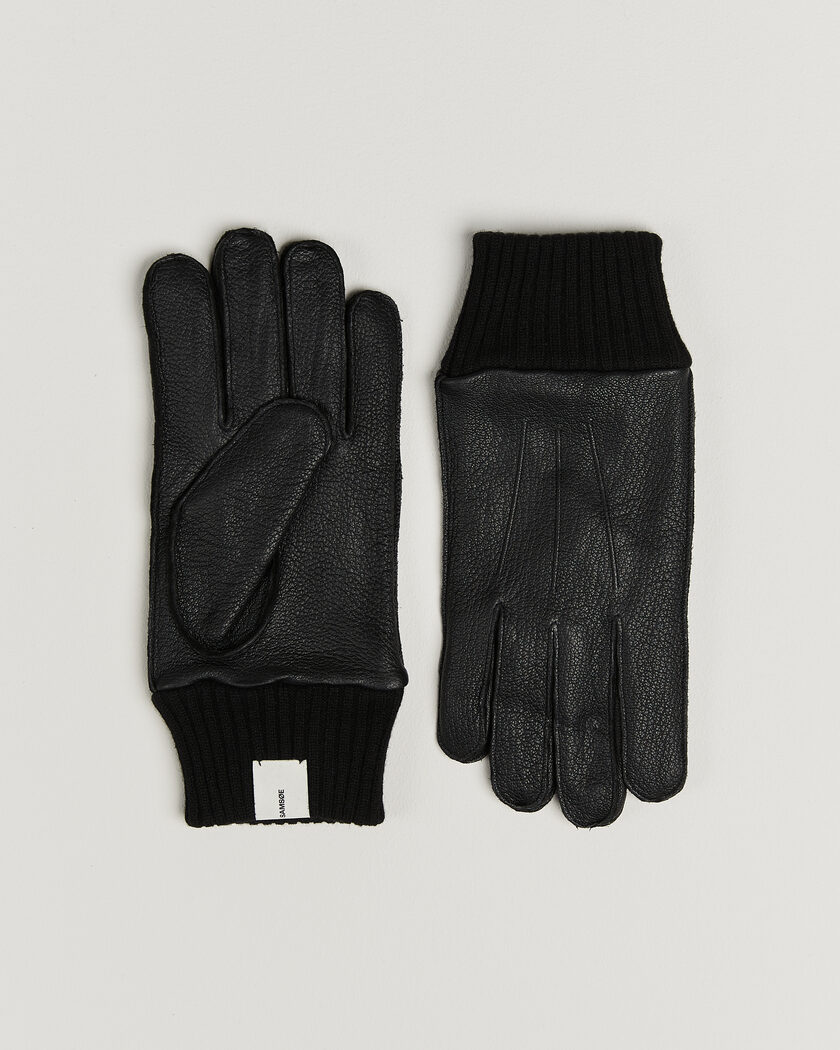 Samsøe Samsøe Floki Leather Gloves Black – Ruskea