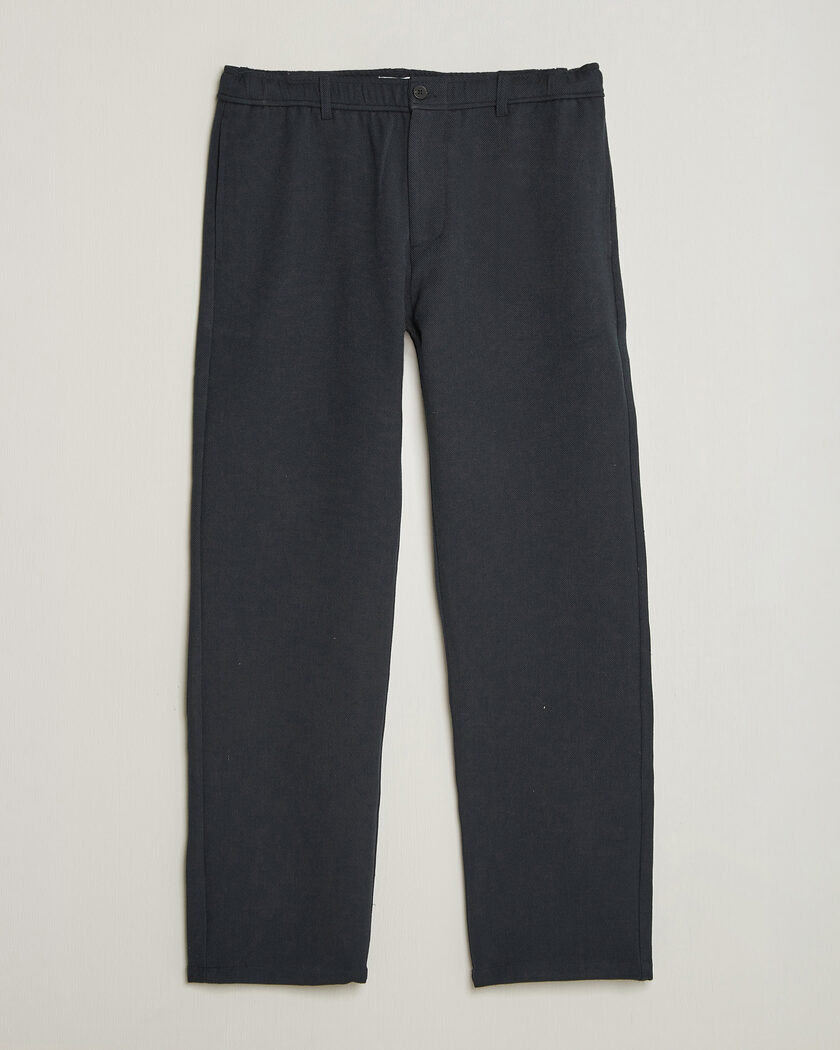 Samsøe Samsøe Jabari Brushed Cotton Drawstring Trousers Dark Grey Melange – Harmaa