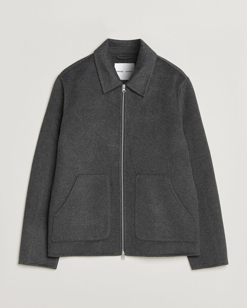 Samsøe Samsøe Paulo Wool Shirt Jacket Dark Grey Melange – Harmaa