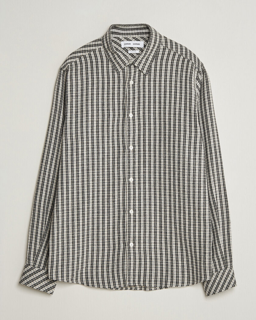 Samsøe Samsøe Ryan Brushed Cotton Checked Shirt Brown – Ruskea