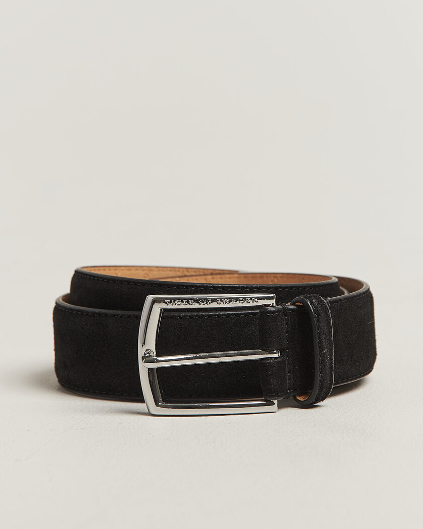 Tiger of Sweden Bergstroms Suede Belt Black – Musta