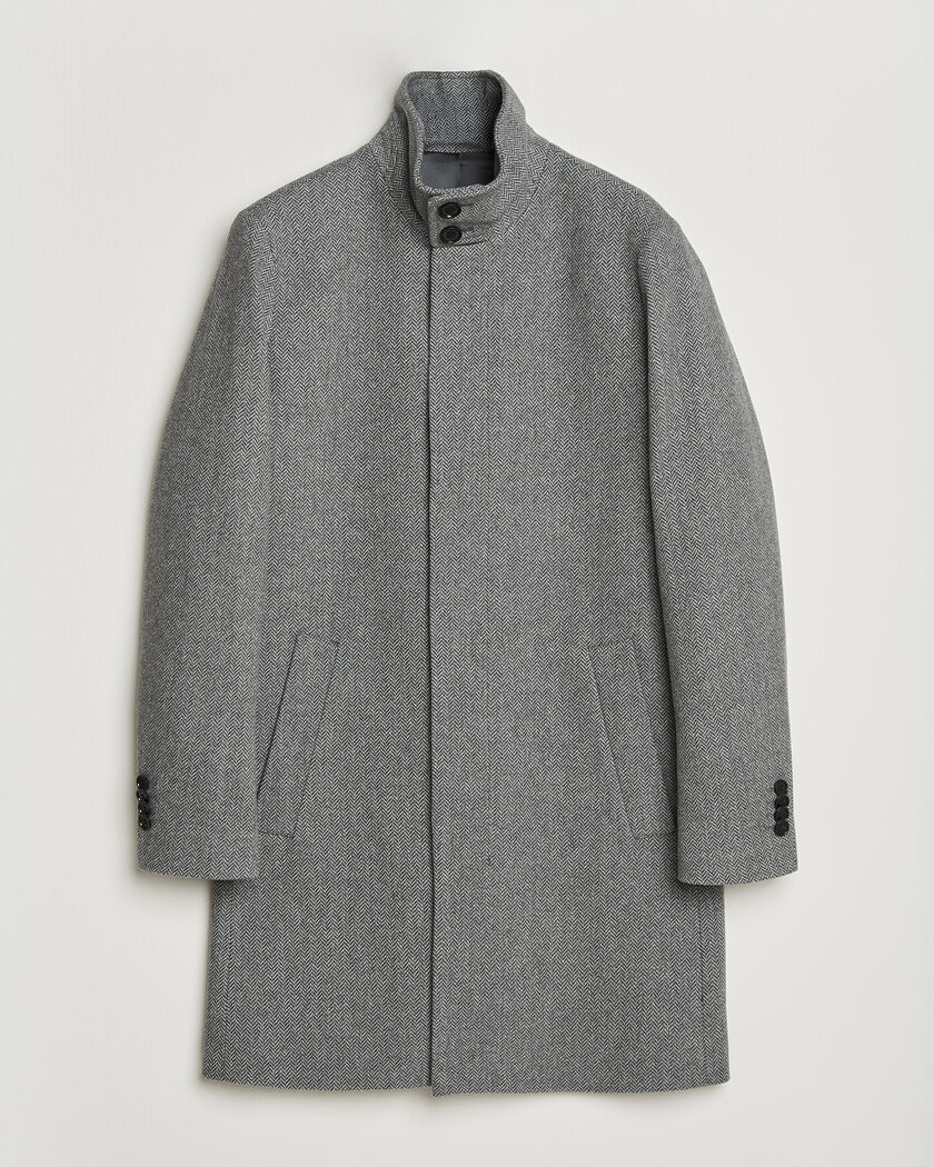 Tiger of Sweden Aleric Wool Herringbone Coat Fogy – Harmaa