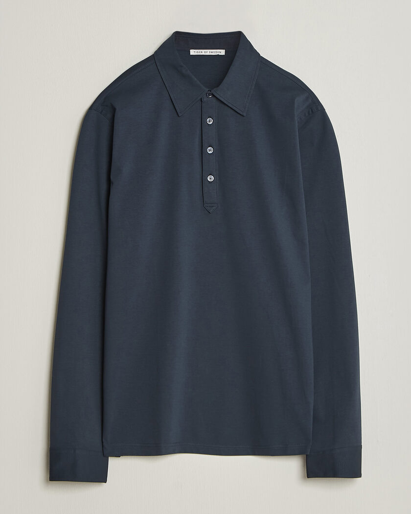 Tiger of Sweden Tanner Mercerized Cotton Polo Light Ink – Sininen