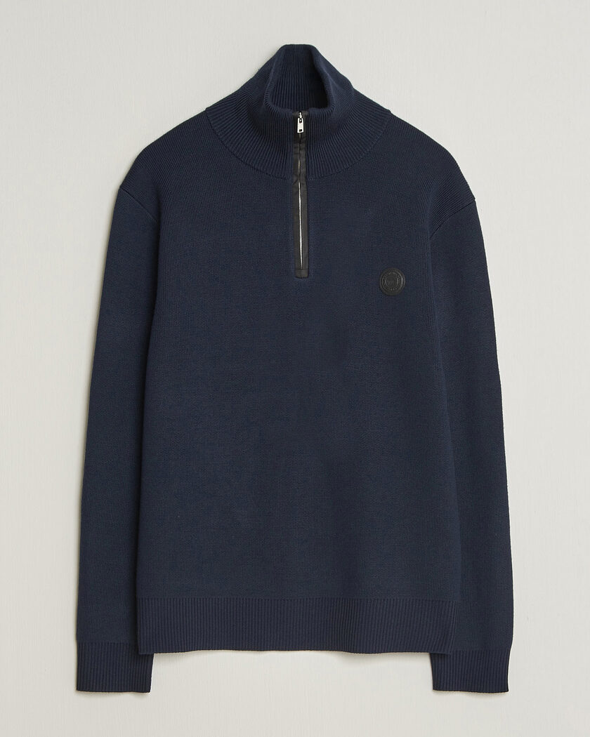Tiger of Sweden Hamish Wool Heavy Knitted Half Zip Night Grape – Sininen