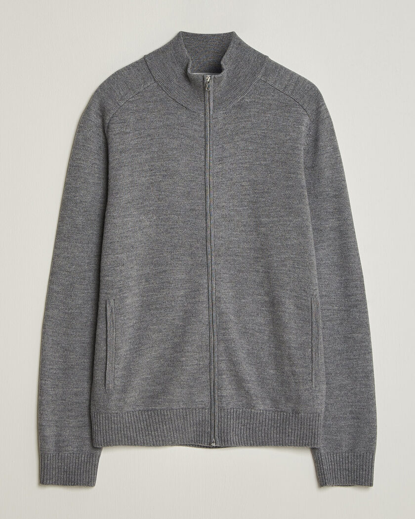 Tiger of Sweden Cassian Wool Full Zip Concrete Melange – Harmaa