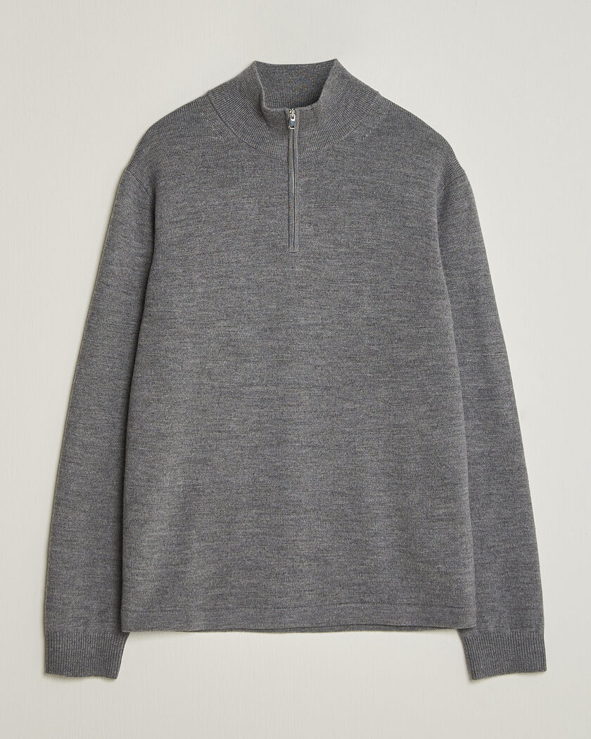 Tiger of Sweden Travis Wool Half Zip Concrete Melange – Harmaa