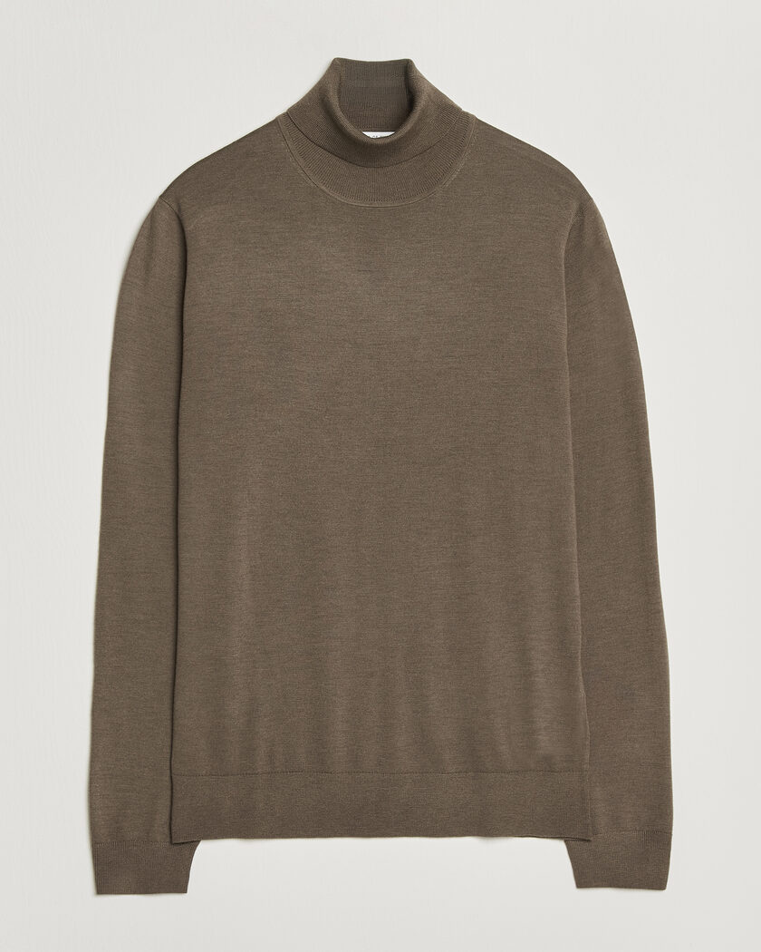 Tiger of Sweden Nevile Extra Fine Merino Polo Aged Timber – Ruskea