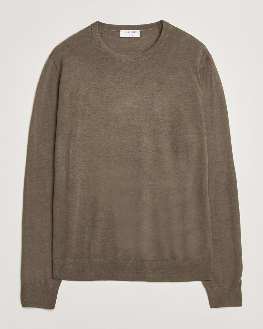 Tiger of Sweden Connor Extra Fine Merino Crew Neck Pullover Aged Timber – Ruskea