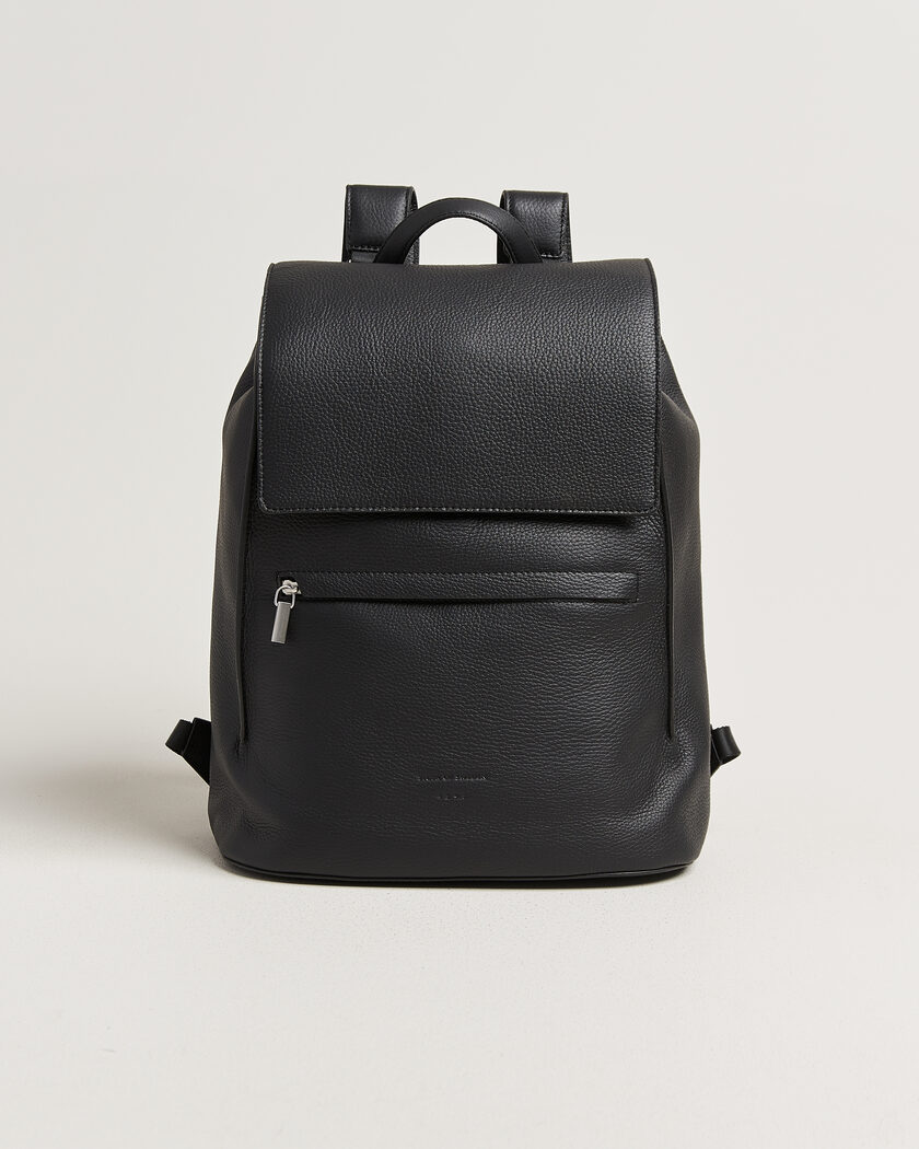 Tiger of Sweden Vuntir Grained Leather Backpack Black – Musta