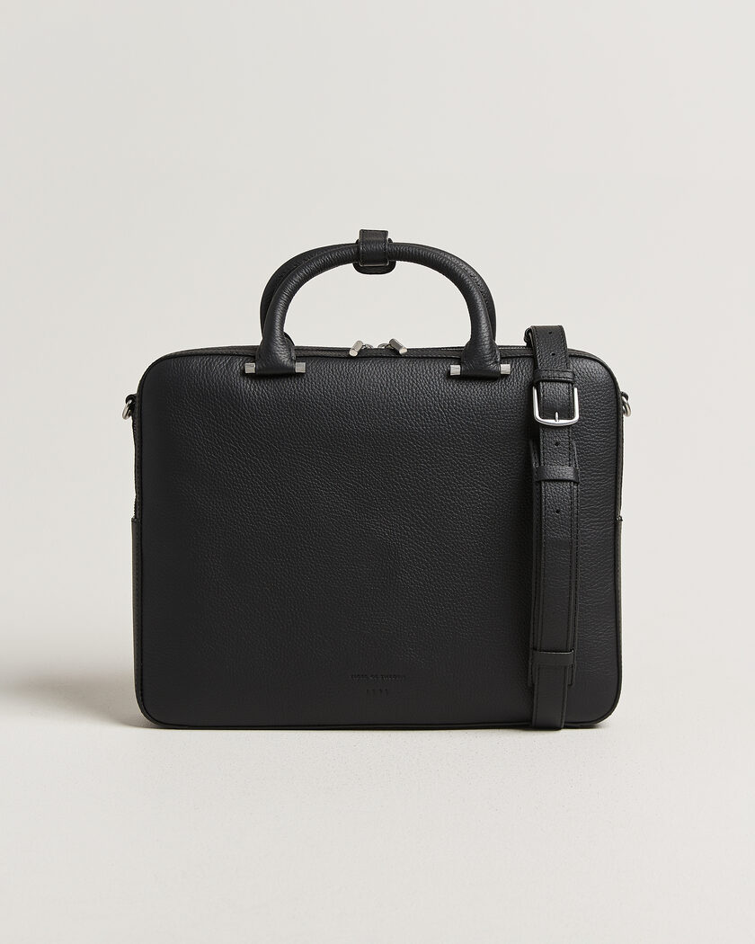 Tiger of Sweden Valise Grained Leather Briefcase Black – Musta