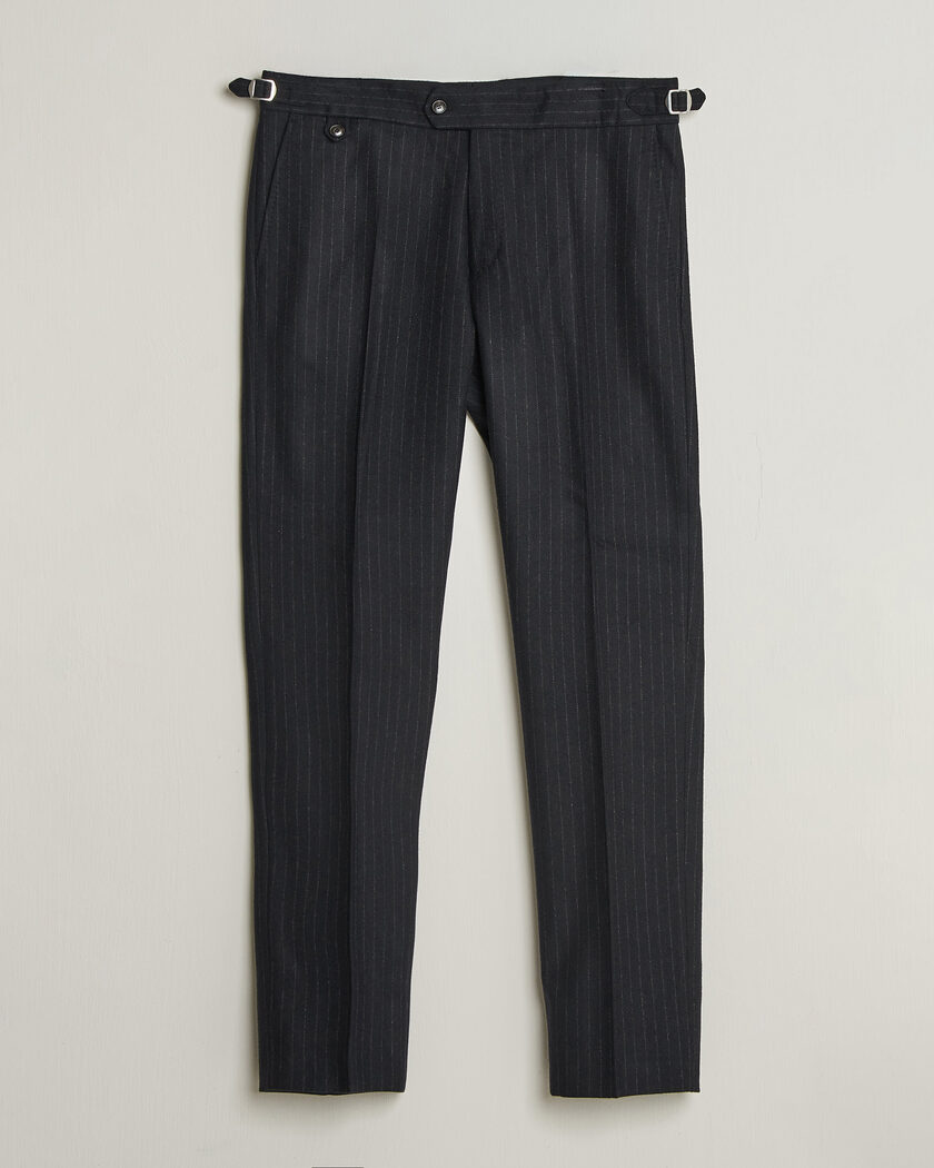 Tiger of Sweden Tense Wool Pleated Pinstriped Trousers Blue Function – Sininen