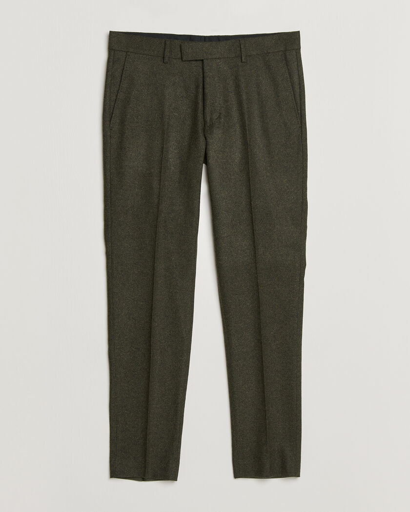 Tiger of Sweden Tenuta Wool Flannel Suit Trousers Muted Canopy – Vihreä