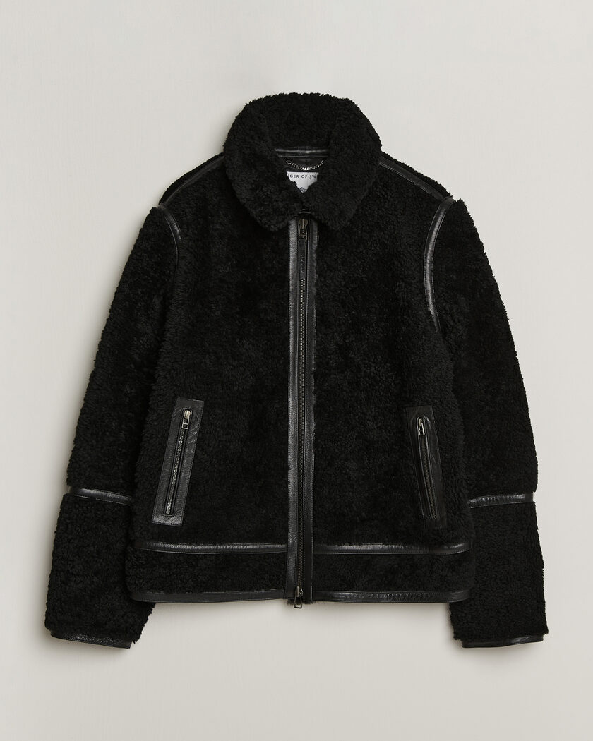Tiger of Sweden Viggo Shearling Jacket Black – Musta