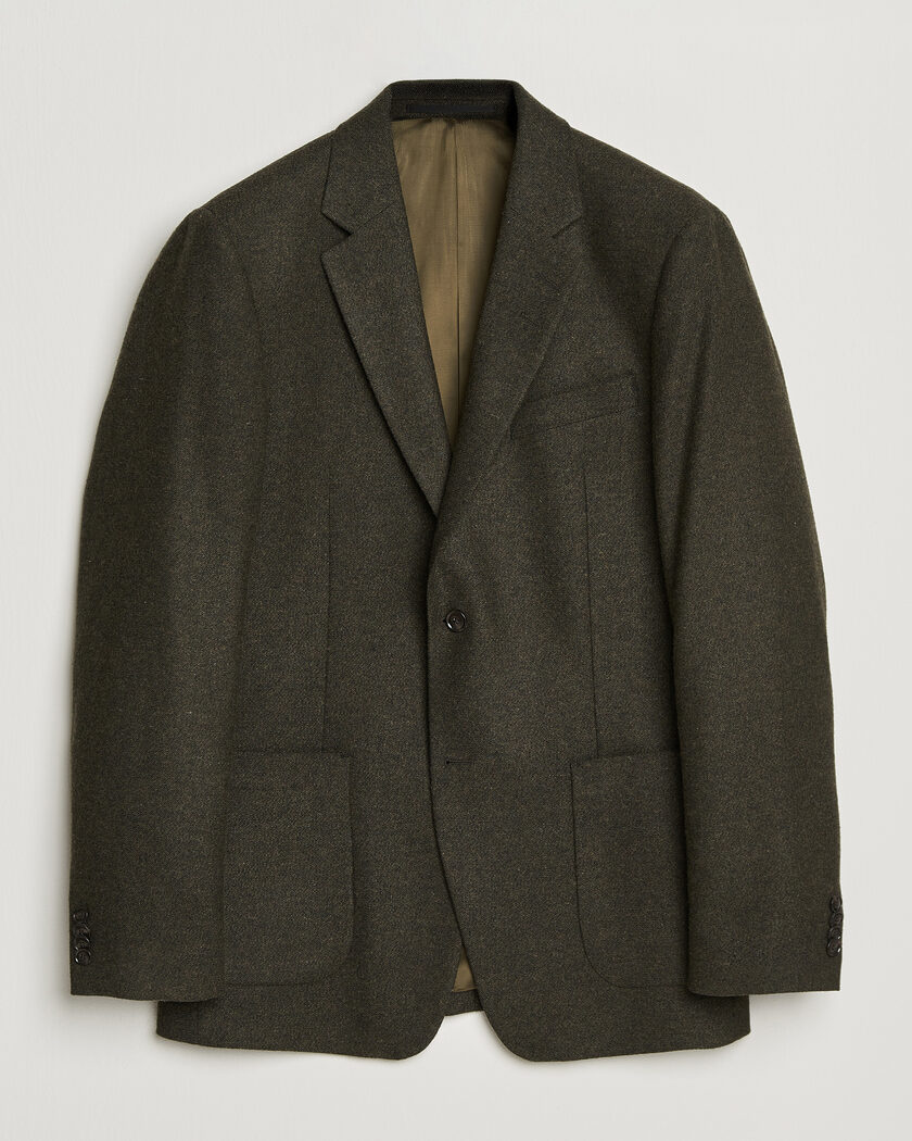 Tiger of Sweden Justin Wool Flannel Suit Blazer Muted Canopy – Vihreä