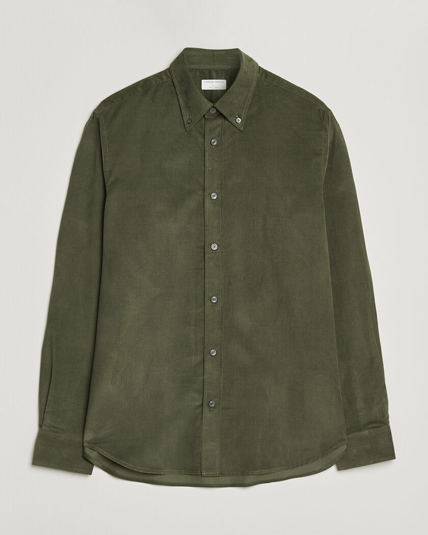 Tiger of Sweden Bjorn Corduroy Shirt City Green – Vihreä