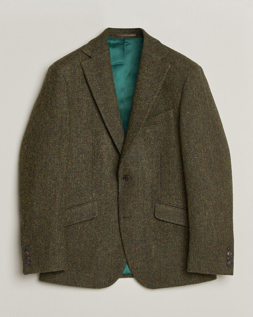 Walker Slater Edward Harris Tweed Herringbone Blazer Green – Vihreä
