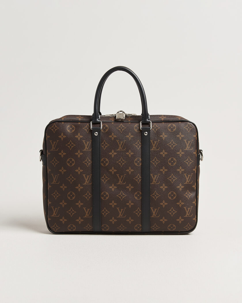 Louis Vuitton Pre-Owned Porte-Documents Voyage Briefcase Monogram Macassar – Ruskea