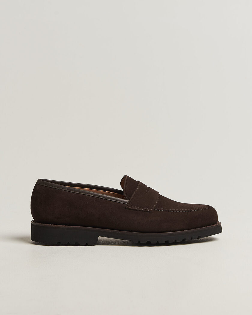 Crockett & Jones Boston 2 VI-Lite Loafer Dark Oak Suede – Ruskea