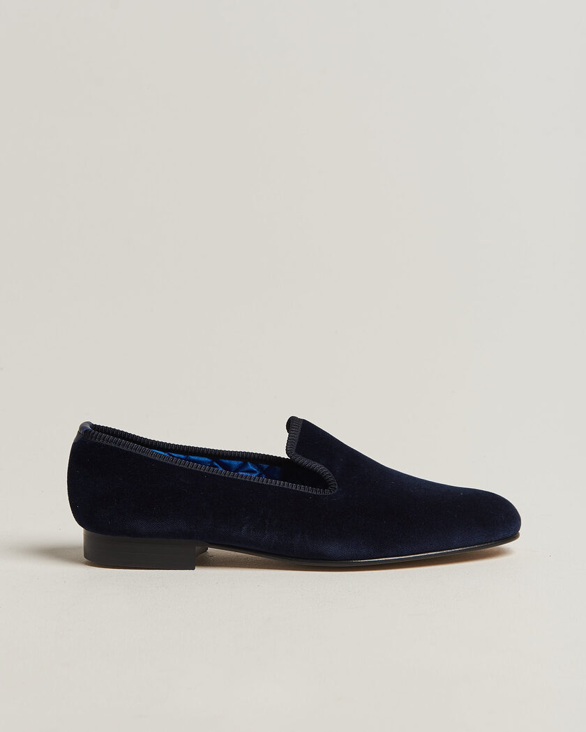Bowhill & Elliott Plain Albert Pump Navy Velvet – Sininen
