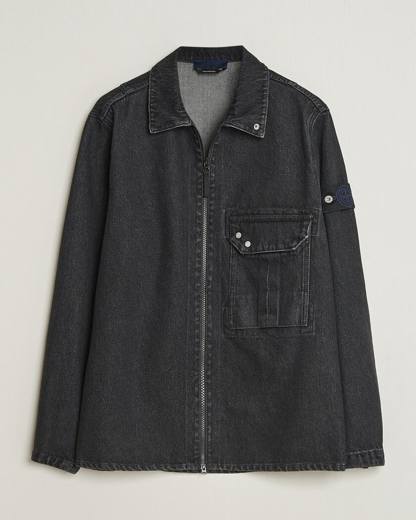 Stone Island Denim Overshirt Black Medium Wash – Musta
