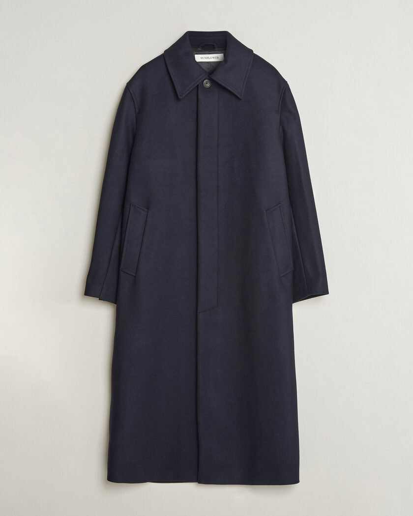 Sunflower Wool Blend Winter Coat Navy – Sininen