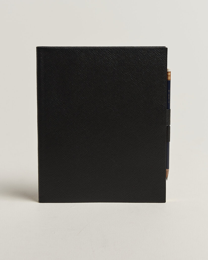 Smythson Pastegrain Sketchbook Black – Musta