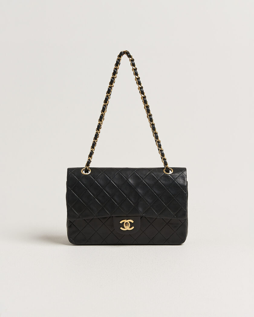 Chanel Pre-Owned Classic Medium Double Flap Bag Lambskin Black – Musta