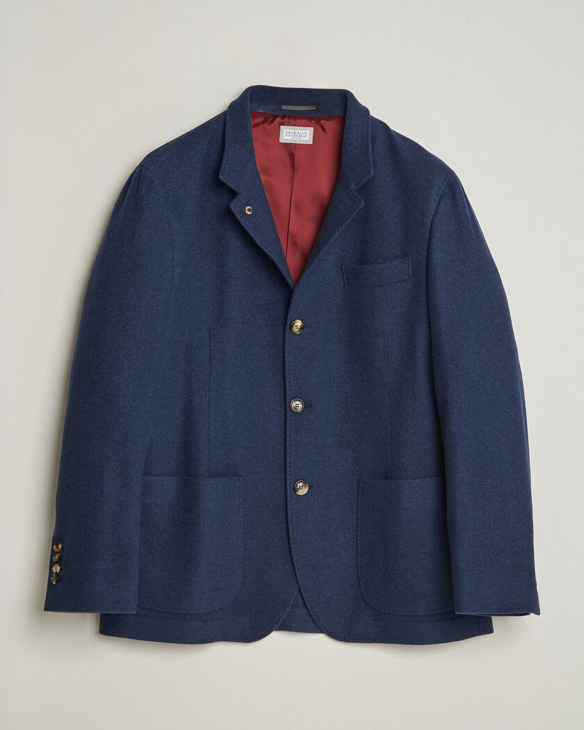 Brunello Cucinelli Cashmere City Jacket Navy – Sininen