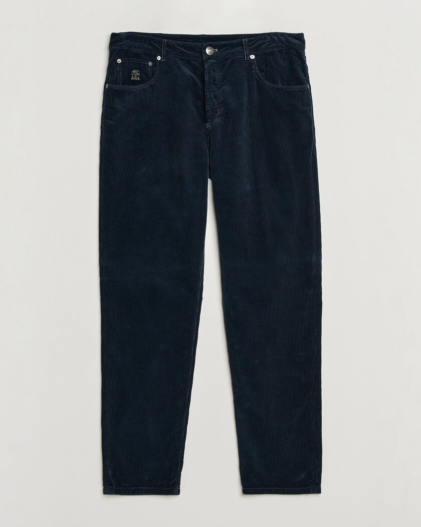 Brunello Cucinelli Leisure Fit Corduroy 5-Pocket Pants Navy – Sininen