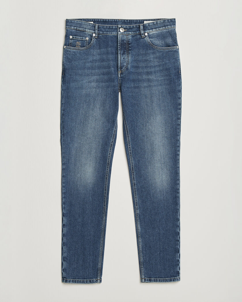 Brunello Cucinelli Traditional Fit Jeans Medium Wash – Sininen