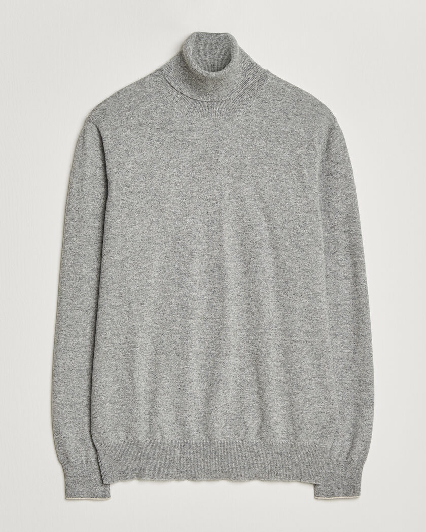 Brunello Cucinelli 2 Ply Cashmere Rollneck Grey Melange – Harmaa