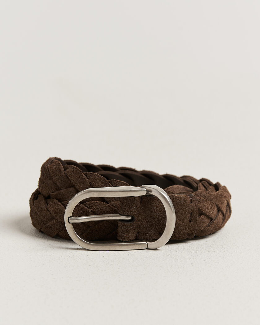 Brunello Cucinelli Suede Belt Dark Brown – Ruskea
