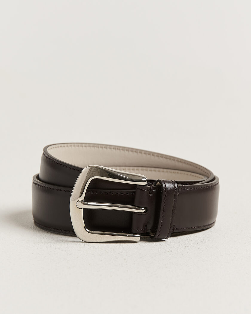 Brunello Cucinelli Calf Leather Belt Dark Brown – Ruskea
