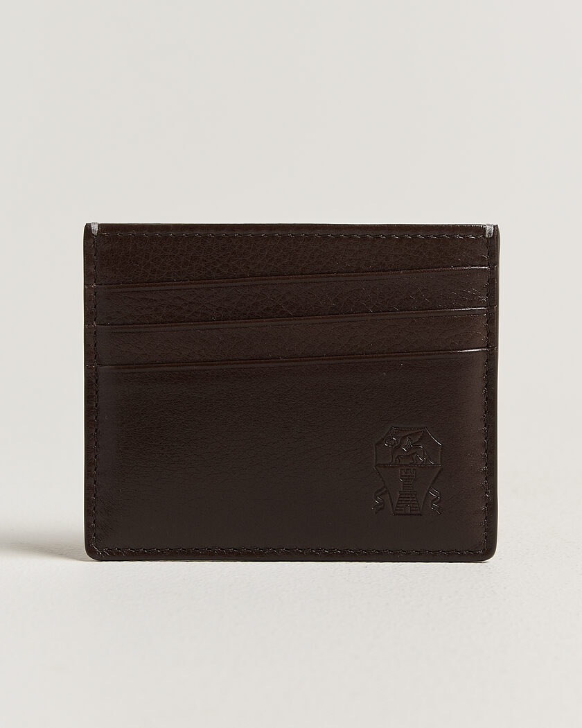 Brunello Cucinelli Grain Leather Card Holder Dark Brown – Ruskea